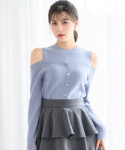 画像をギャラリービューアに読み込む, 肩開きレイヤード風ニット/MM448316