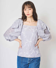 画像をギャラリービューアに読み込む, 肩リボンプリントブラウス/TT518102