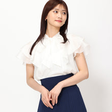 画像をギャラリービューアに読み込む, シアーボウタイブラウス/MM428108 (ホワイト)