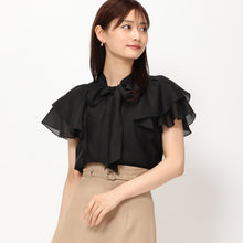 画像をギャラリービューアに読み込む, シアーボウタイブラウス/MM428108 (ブラック)