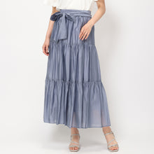 画像をギャラリービューアに読み込む, シアーティアードスカート/MM427208 (ブルー)