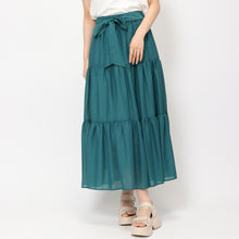 画像をギャラリービューアに読み込む, シアーティアードスカート/MM427208 (グリーン)