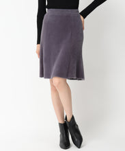 画像をギャラリービューアに読み込む, シャギーAラインニットスカート/MM437205 (チャコールグレー)