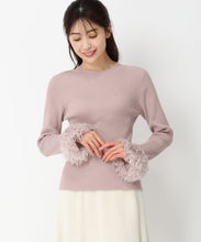 画像をギャラリービューアに読み込む, フェザー袖リブニット/MM438309 (ピンク)