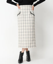 画像をギャラリービューアに読み込む, ラメツイードタイトスカート/MM447201 (ホワイト)