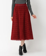 画像をギャラリービューアに読み込む, ツイードフレアスカート/MM447202 (レッド)