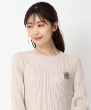 画像をギャラリービューアに読み込む, ブローチ付きAラインニットワンピース/MM447402