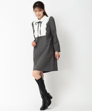 画像をギャラリービューアに読み込む, フリルブラウスミニワンピース/MM447404 (グレー)