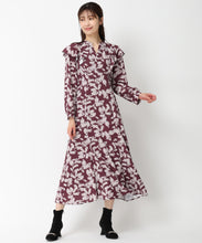 画像をギャラリービューアに読み込む, バイカラーフラワーワンピース/MM447411 (ワイン)