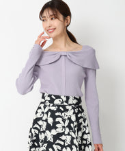 画像をギャラリービューアに読み込む, 2wayリボンケープカラーニット/MM448302 (ラベンダー)