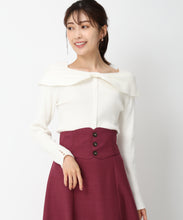 画像をギャラリービューアに読み込む, 2wayリボンケープカラーニット/MM448302 (ホワイト)