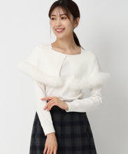 画像をギャラリービューアに読み込む, 2wayケープファーニット/MM448305 (ホワイト)