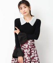 画像をギャラリービューアに読み込む, シアーダブル衿2wayニット/MM448309 (ブラック)