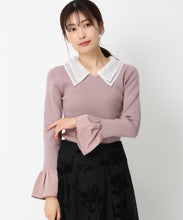 画像をギャラリービューアに読み込む, シアーダブル衿2wayニット/MM448309 (ピンク)