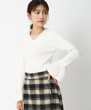画像をギャラリービューアに読み込む, シアーダブル衿2wayニット/MM448309 (ホワイト)
