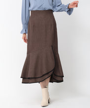 画像をギャラリービューアに読み込む, 配色アシメフリルスカート/MM437214 (ブラウン)