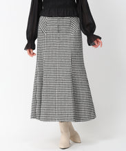画像をギャラリービューアに読み込む, パイピングマーメイドスカート/MM447208 (ブラック/ホワイト)