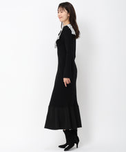 画像をギャラリービューアに読み込む, 【10月上旬発売予定/WEB先行予約販売】レース襟ロングニットワンピース/MM447408