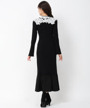 画像をギャラリービューアに読み込む, 【10月上旬発売予定/WEB先行予約販売】レース襟ロングニットワンピース/MM447408