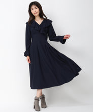 画像をギャラリービューアに読み込む, カシュクールラッフルワンピース/MM447413 (ネイビー)
