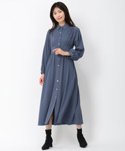 画像をギャラリービューアに読み込む, 前開きシャツワンピース/MM447415 (ブルー)