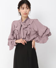 画像をギャラリービューアに読み込む, フリルボウタイブラウス/MM448101 (ピンク)