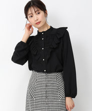 画像をギャラリービューアに読み込む, ピンタックレースフリルブラウス/MM448102 (ブラック)