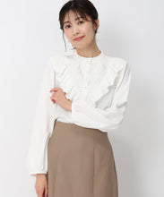 画像をギャラリービューアに読み込む, ピンタックレースフリルブラウス/MM448102 (ホワイト)