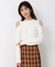 画像をギャラリービューアに読み込む, 肩開きレイヤード風ニット/MM448316