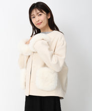 画像をギャラリービューアに読み込む, 【10月上旬発売予定/WEB先行予約販売】ポケットファー付きコクーンショートコート