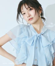 画像をギャラリービューアに読み込む, 【予約販売/4月下旬発売予定】ボウタイフリルシアーラメブラウス/MM628115