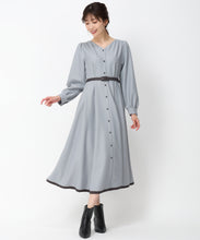 画像をギャラリービューアに読み込む, 配色長袖シャツワンピース/MM447423