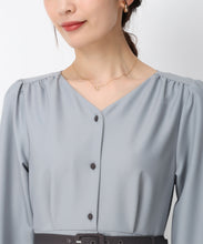 画像をギャラリービューアに読み込む, 配色長袖シャツワンピース/MM447423