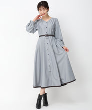 画像をギャラリービューアに読み込む, 配色長袖シャツワンピース/MM447423