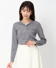 画像をギャラリービューアに読み込む, 【11月下旬入荷予定/WEB先行予約販売】パールリング付きラメボウタイニット/MM448319