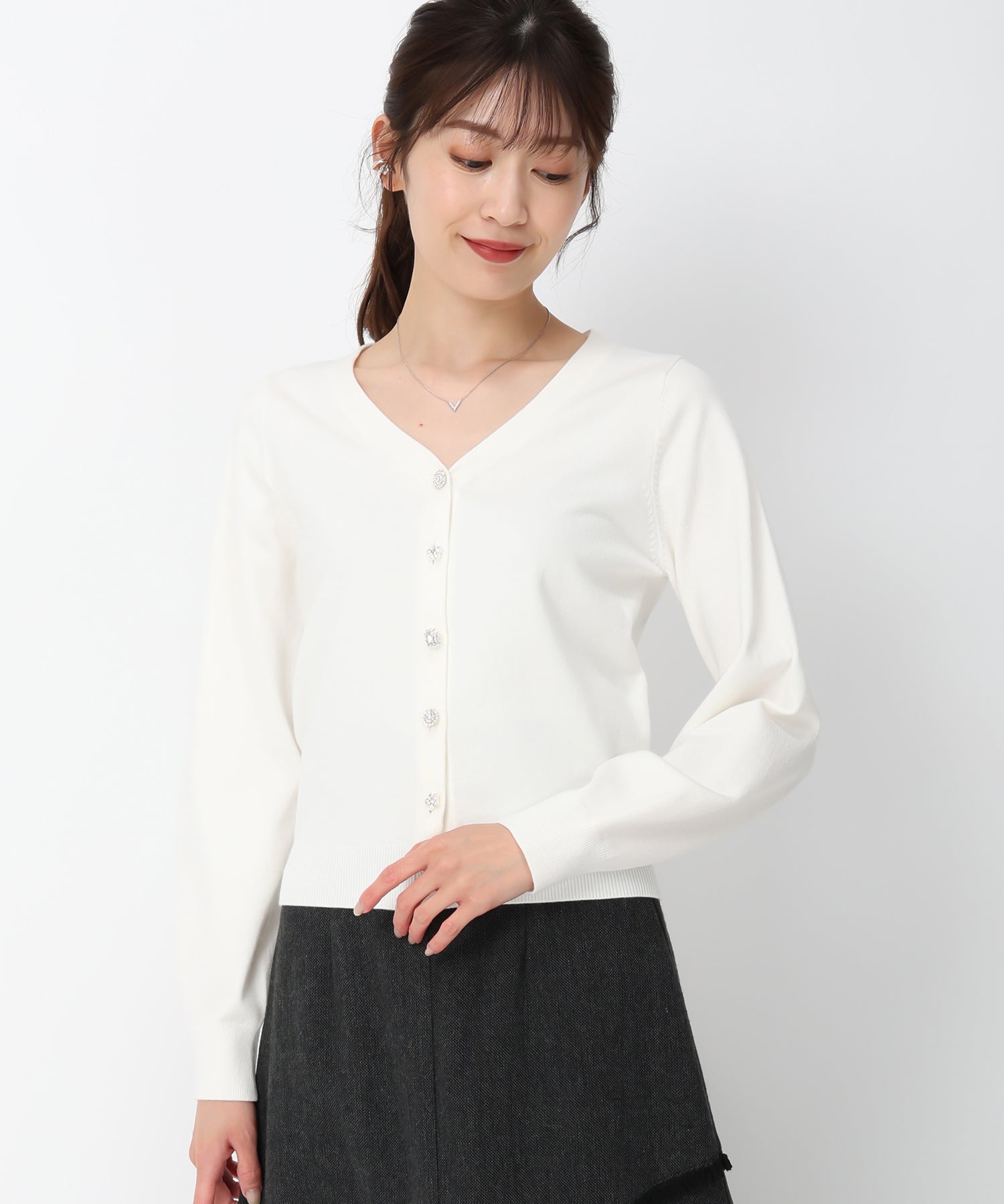 ビジュー釦Vネックカーデ/MM448405 – MISCH MASCH|31 Sons de mode