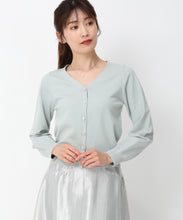 画像をギャラリービューアに読み込む, ビジュー釦Vネックカーデ/MM448405