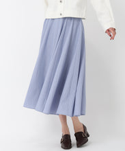 画像をギャラリービューアに読み込む, 配色ステッチフレアスカート/MM517203 (ライトブルー)