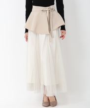 画像をギャラリービューアに読み込む, カバーベルト付きチュールスカート/MM517205 (ベージュ)