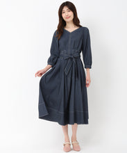 画像をギャラリービューアに読み込む, ポリデニムワンピース/MM517403 (ネイビー)