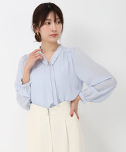 画像をギャラリービューアに読み込む, パールバー付きタイブラウス/MM518101