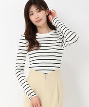 画像をギャラリービューアに読み込む, ハート釦リブニット/MM518301 (ホワイト/ブラック)