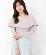 画像をギャラリービューアに読み込む, アシメケープパールニット/MM518302 (ピンク)