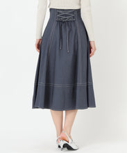 画像をギャラリービューアに読み込む, バックレースアップポリデニムスカート/MM517213