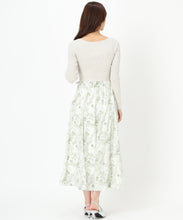 画像をギャラリービューアに読み込む, カシュクールフラワー柄ドッキングワンピース/MM517405