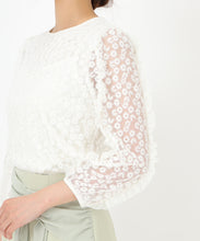画像をギャラリービューアに読み込む, フラワー刺繍チュールブラウス/MM518108