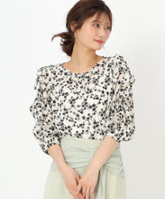 画像をギャラリービューアに読み込む, ラッフルフリル袖開きブラウス/MM518112 (ホワイト/ブラック)