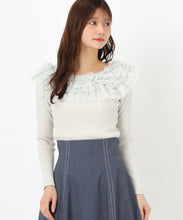 画像をギャラリービューアに読み込む, 2wayチュールフリルニット/MM518306 (ライトグリーン)