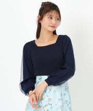 画像をギャラリービューアに読み込む, レースシアー袖2wayニット/MM518307