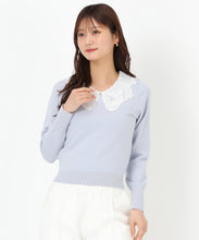 画像をギャラリービューアに読み込む, レース刺繍衿ニット/MM518309